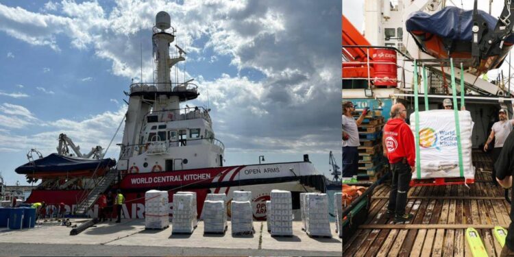 Ladja s pomočjo za Gazo