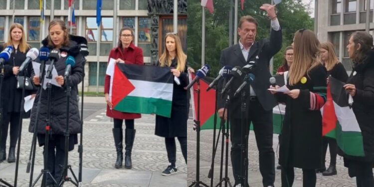 Rupar in upokojenci napadli predstavnice za pravice Palestincev (VIDEO)