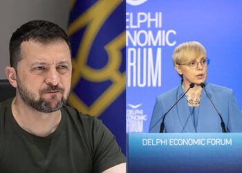 Delfski gospodarski forum - Zelenski in predsednica Pirc Musar