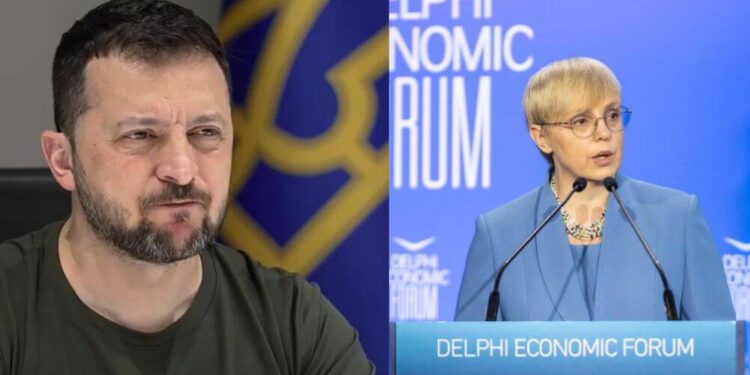 Delfski gospodarski forum - Zelenski in predsednica Pirc Musar