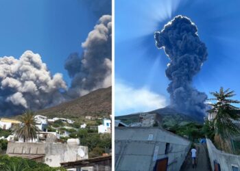 Vulkan na Stromboliju znova izbruhnil: Oblak pepela dosegel morje (VIDEO)