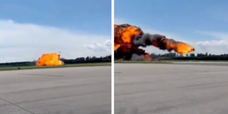 Tragedija na Poljskem: V strmoglavljenju vojaškega letala umrl pilot (VIDEO)