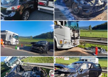 Kaos na Dolenjski avtocesti: Trčenje treh vozil ustavilo promet