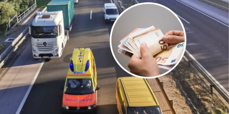 Ministrstvo predlaga globe za voznike, ki ne vzpostavijo reševalnega pasu