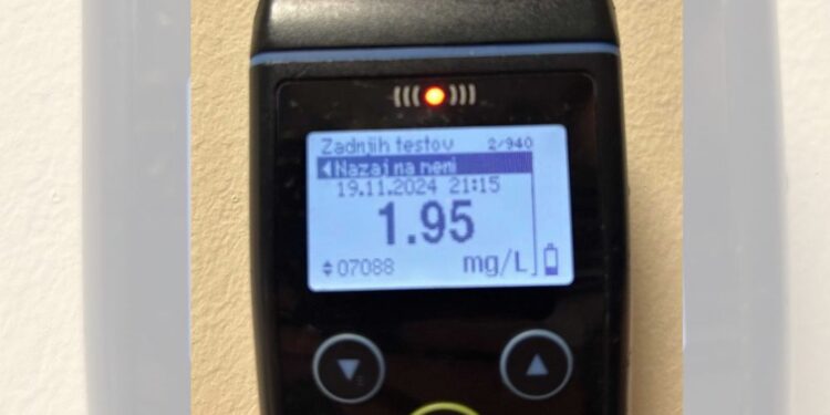 Nepredstavljivo pijan: 50-letnik z 1,95 mg/l alkohola vozil avtomobil