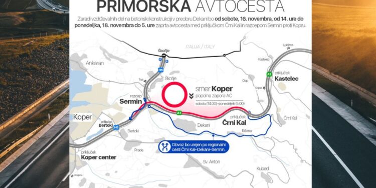 Zapora primorske avtoceste: Vikend z izzivi za voznike