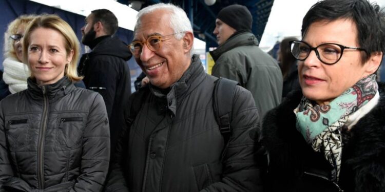 Novi voditelji EU obiskali Kijev in ponovno potrdili podporo Ukrajini v vojni proti Rusiji (FOTO)